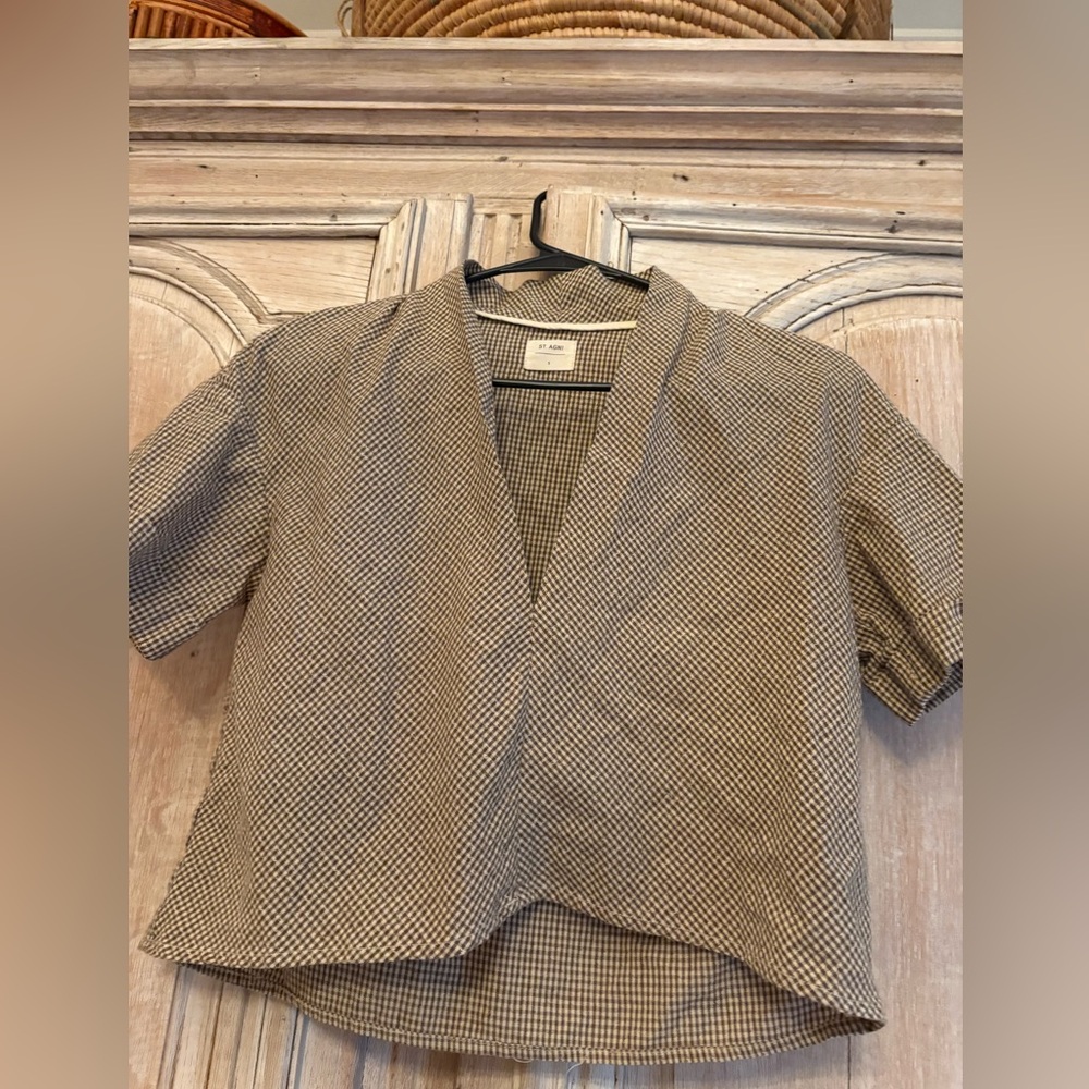 Women’s St Agni Linen Gingham Top